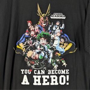 My Hero Academia Anime Tee You Can Become A Hero Shirt Mens XL Black Streetwear